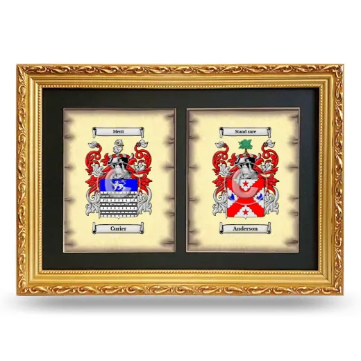 Double Coat of Arms Framed - Gold