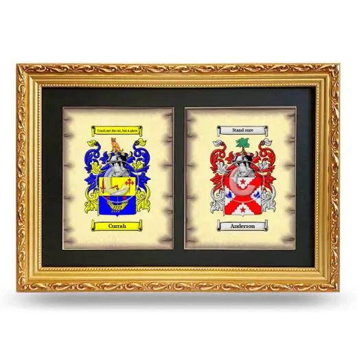 Double Coat of Arms Framed - Gold
