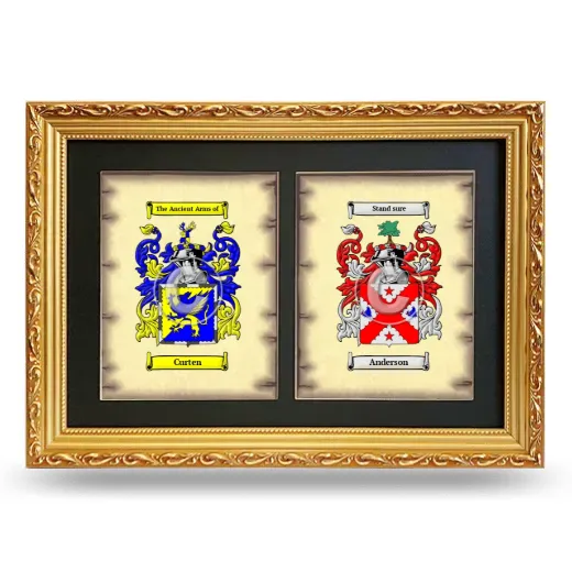 Double Coat of Arms Framed - Gold