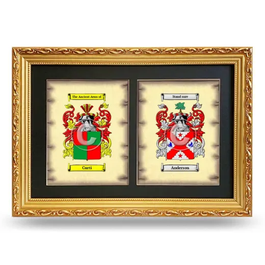 Double Coat of Arms Framed - Gold