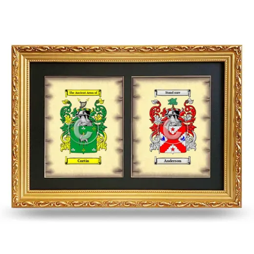 Double Coat of Arms Framed - Gold