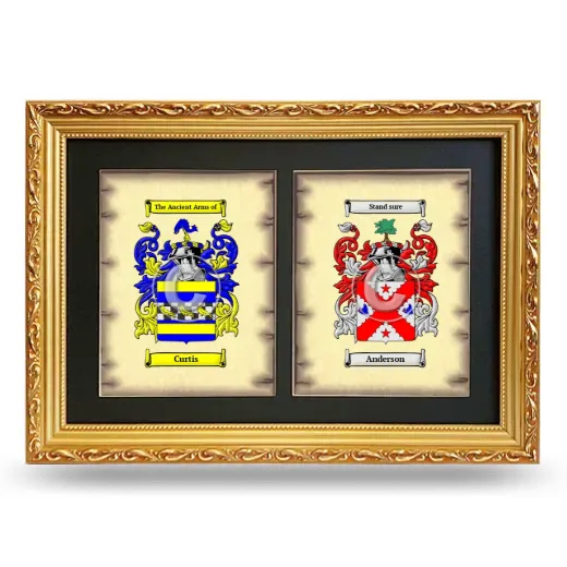 Double Coat of Arms Framed - Gold