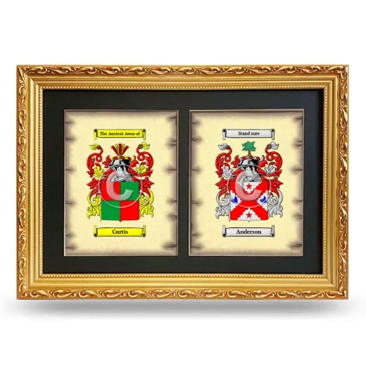 Double Coat of Arms Framed - Gold