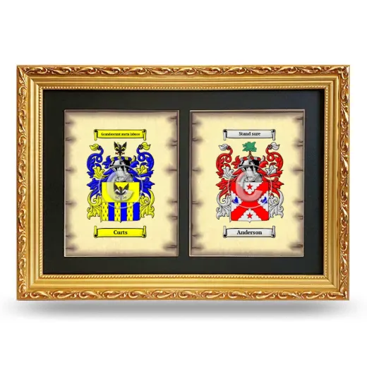 Double Coat of Arms Framed - Gold