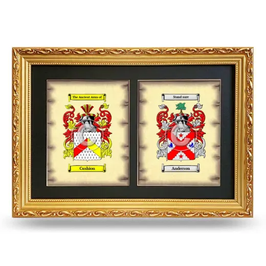 Double Coat of Arms Framed - Gold