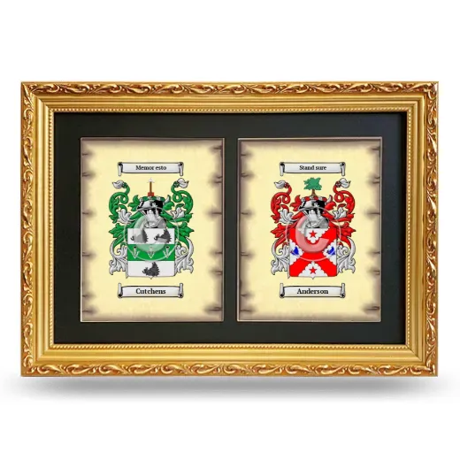 Double Coat of Arms Framed - Gold