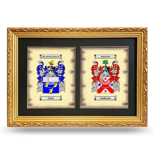 Double Coat of Arms Framed - Gold
