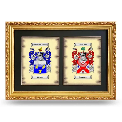 Double Coat of Arms Framed - Gold