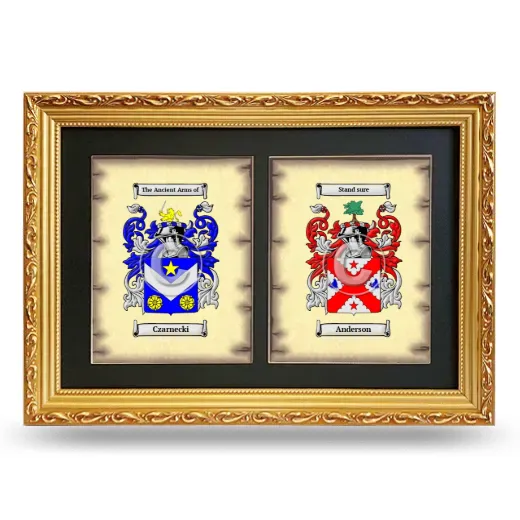 Double Coat of Arms Framed - Gold