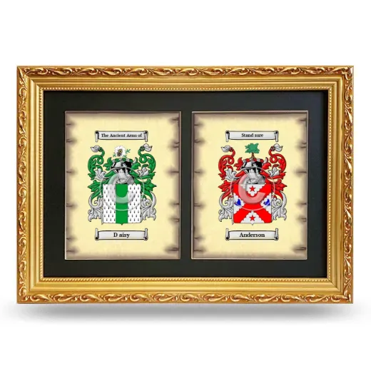 Double Coat of Arms Framed - Gold