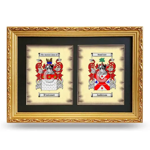 Double Coat of Arms Framed - Gold