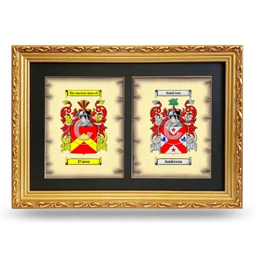Double Coat of Arms Framed - Gold
