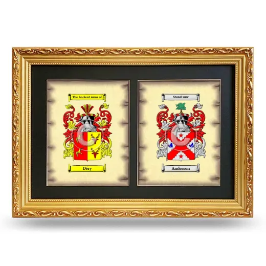 Double Coat of Arms Framed - Gold