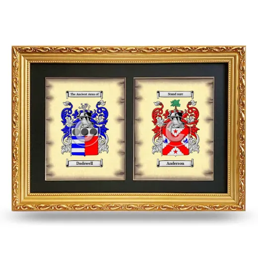 Double Coat of Arms Framed - Gold