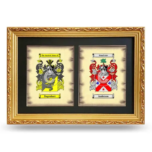 Double Coat of Arms Framed - Gold