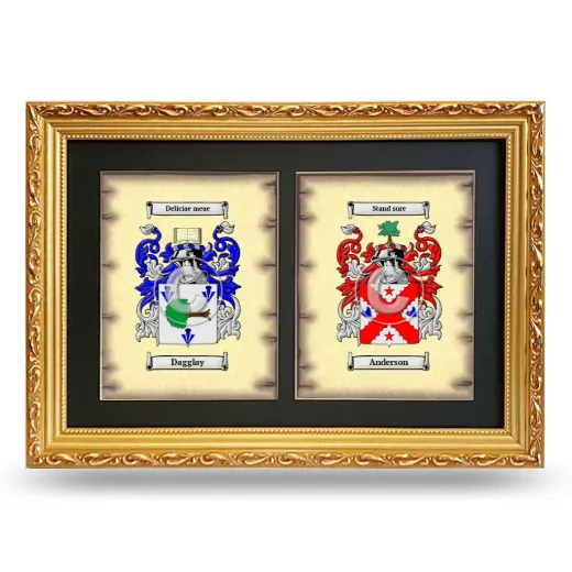Double Coat of Arms Framed - Gold