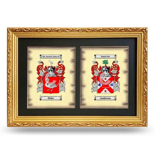 Double Coat of Arms Framed - Gold