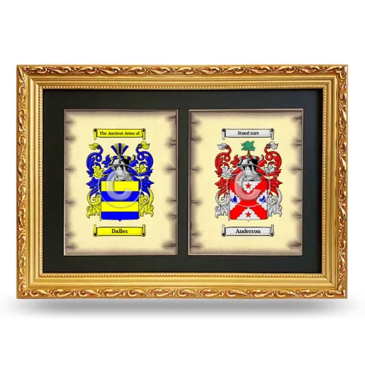 Double Coat of Arms Framed - Gold
