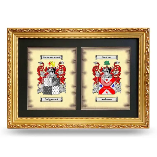 Double Coat of Arms Framed - Gold