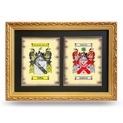 Double Coat of Arms Framed - Gold