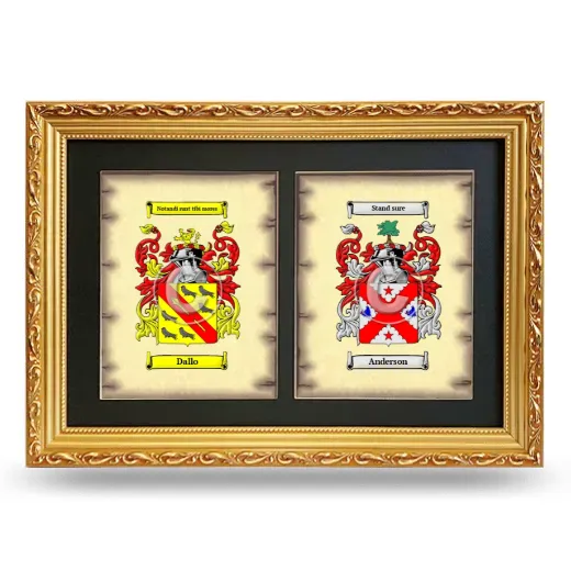 Double Coat of Arms Framed - Gold