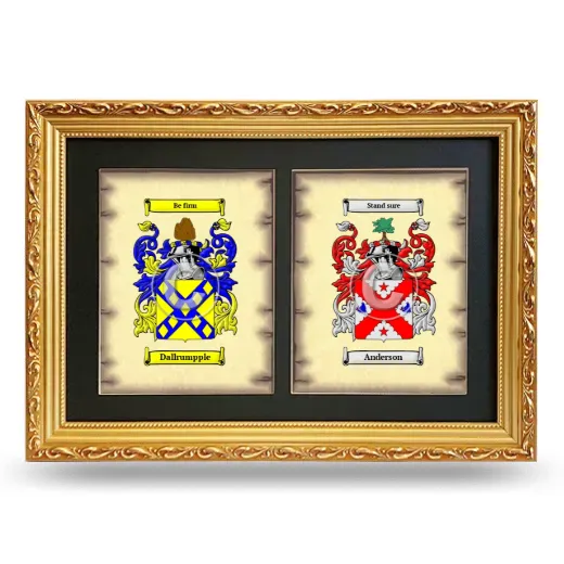Double Coat of Arms Framed - Gold