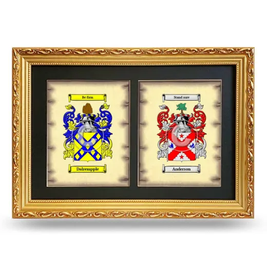 Double Coat of Arms Framed - Gold