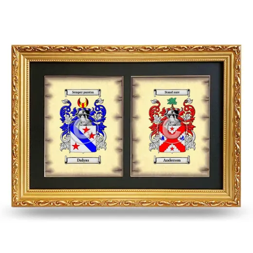 Double Coat of Arms Framed - Gold