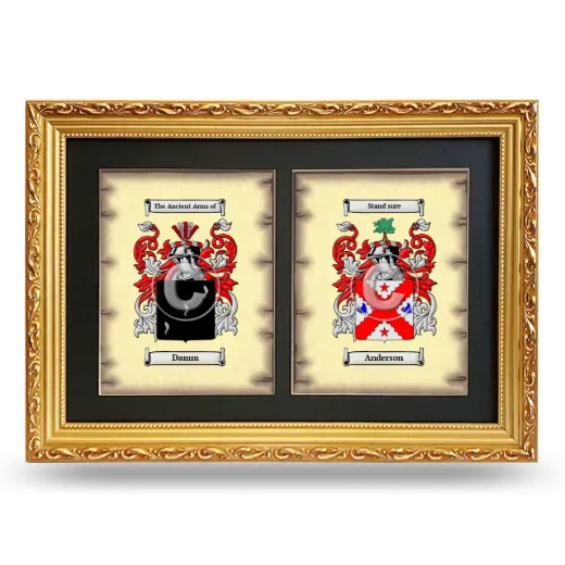 Double Coat of Arms Framed - Gold