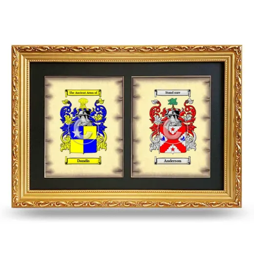 Double Coat of Arms Framed - Gold