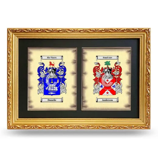 Double Coat of Arms Framed - Gold