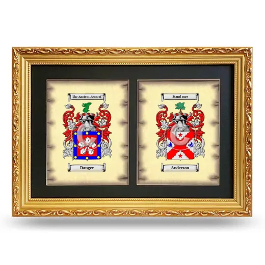Double Coat of Arms Framed - Gold