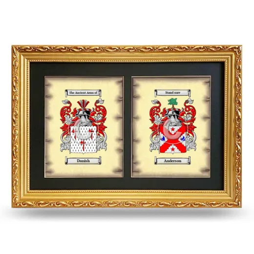 Double Coat of Arms Framed - Gold