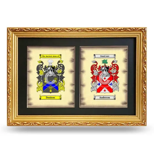Double Coat of Arms Framed - Gold