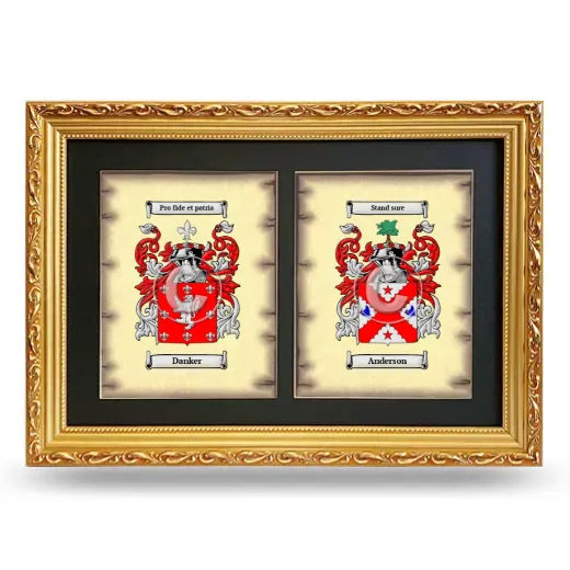 Double Coat of Arms Framed - Gold