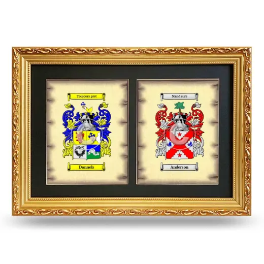 Double Coat of Arms Framed - Gold