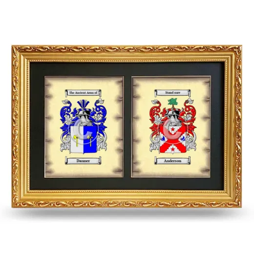 Double Coat of Arms Framed - Gold