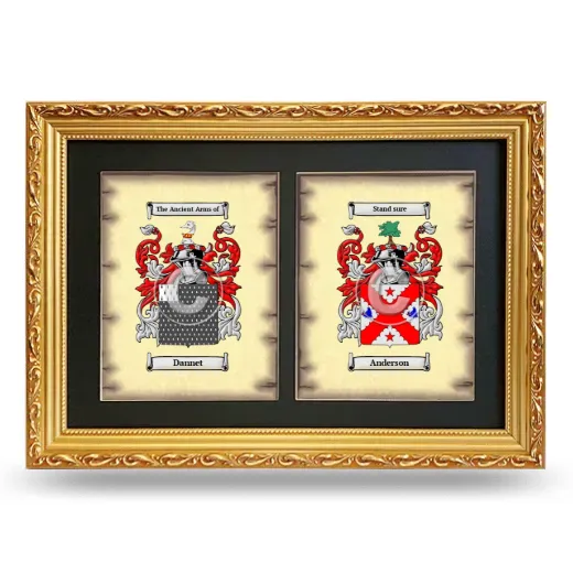 Double Coat of Arms Framed - Gold