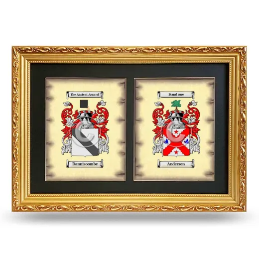 Double Coat of Arms Framed - Gold