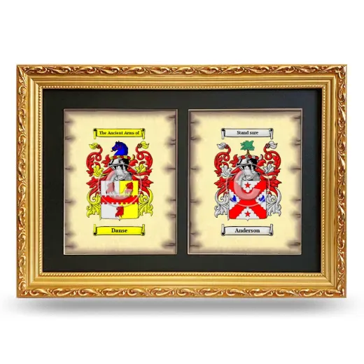 Double Coat of Arms Framed - Gold