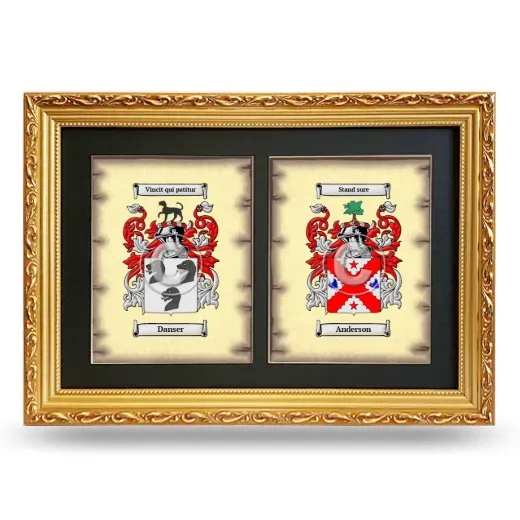 Double Coat of Arms Framed - Gold