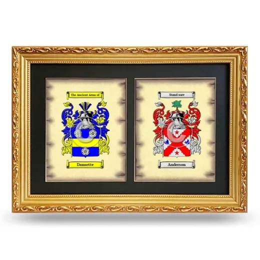 Double Coat of Arms Framed - Gold