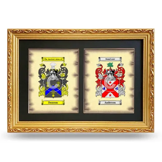 Double Coat of Arms Framed - Gold