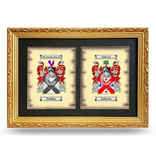 Double Coat of Arms Framed - Gold