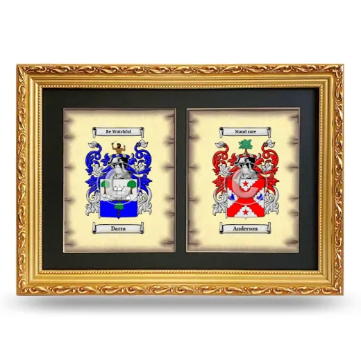 Double Coat of Arms Framed - Gold