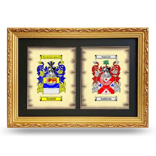 Double Coat of Arms Framed - Gold