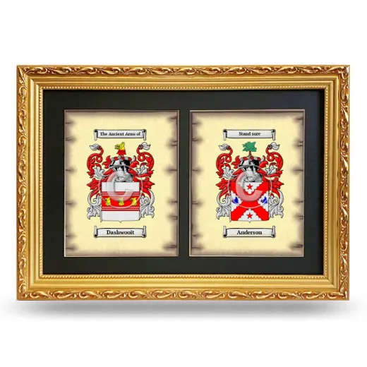 Double Coat of Arms Framed - Gold