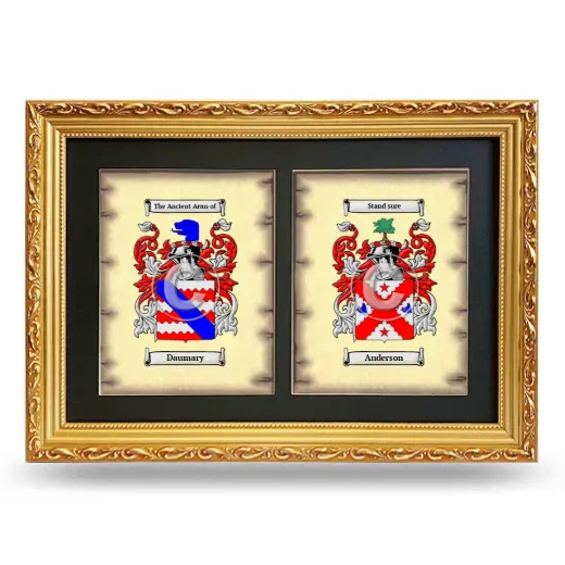 Double Coat of Arms Framed - Gold