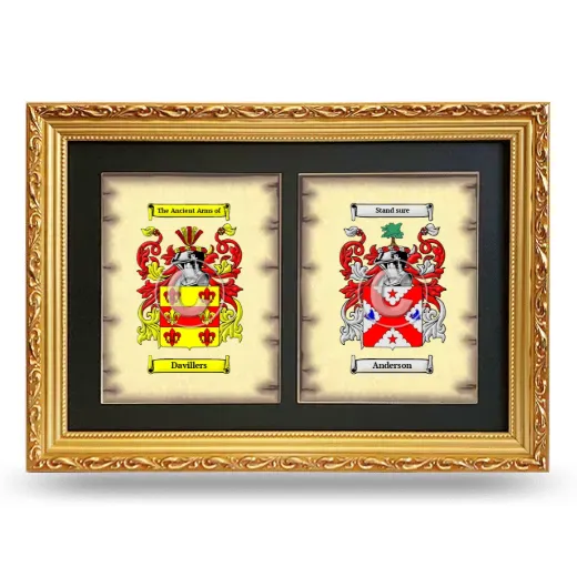 Double Coat of Arms Framed - Gold