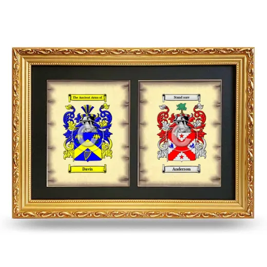 Double Coat of Arms Framed - Gold